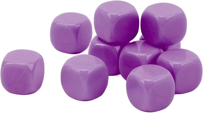 Drfeify Creative Crafts 30pcs in Established for DIY Projects and Educational Purposes, DICADOS of Plastic 6 Sides for Activities in THE Classroom (Violet)