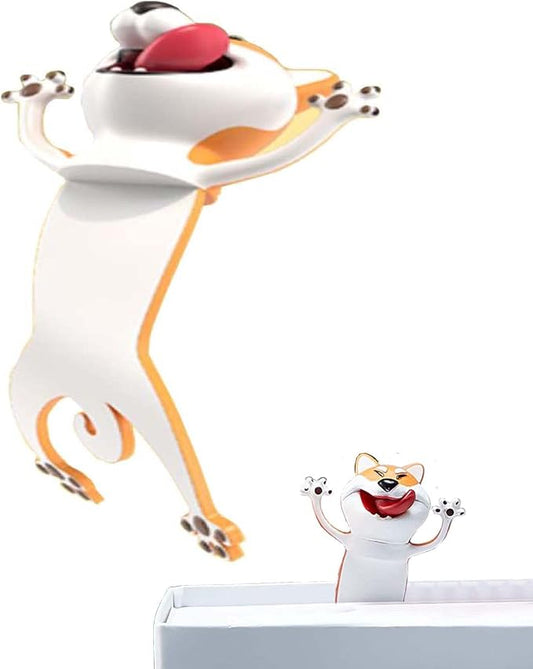 3D Cartoon Animal Book Marks，Funny Cute Pretty Unique Bookmark for Kids, Boys, Girls, Students and Reading Lovers (Dog)