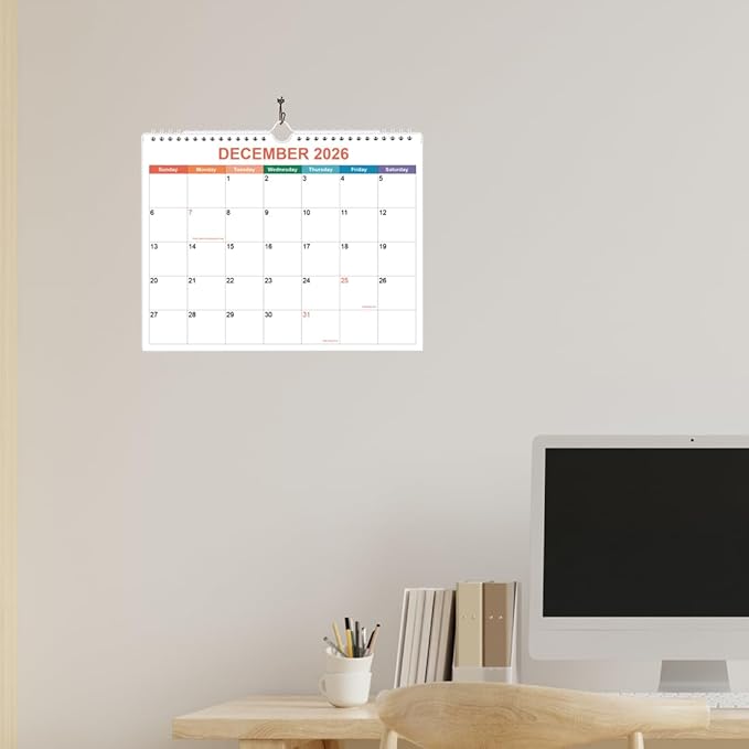 Calendar 2026-2027, Wall Calendar 2026-2027 from April 2026 - June 2027, 15 Months Calendar with Premium Paper, Twin-Wire Binding & Hanging Hook, 8.5" x 11", Colorful