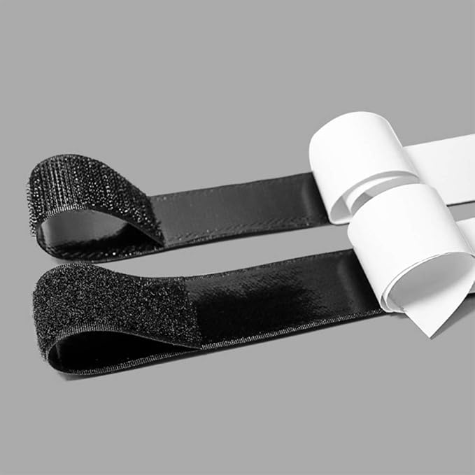 LLPT Hook and Loop Tape 3/4 Inch x 23 Feet Each Roll Heavy Duty Adhesive Industrial Strength Hook Loop Strip Mounting Tape for Indoor and Outdoor Black (HTB030)