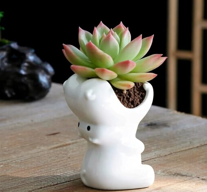Adorable Cartoons Shaped Ceramic Pencil Holders - Multifunctional Desktop Organizers (Hippo)