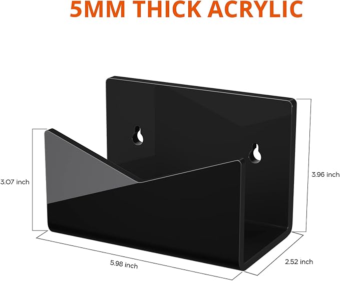 Richboom Acrylic Mail Holder, Envelope Holder for Desk Countertop Letter Holder for Home Office School (1 Section Black - 2 Pack)