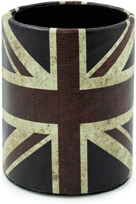 DreamsEden Vintage Pen Pencil Holder Cup Retro Pattern Desk Organizer for Home Office Bedroom (Union Jack Flag Round)
