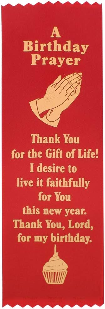 A Birthday Prayer Personal Ribbons with Praying Hands, Pack of 10