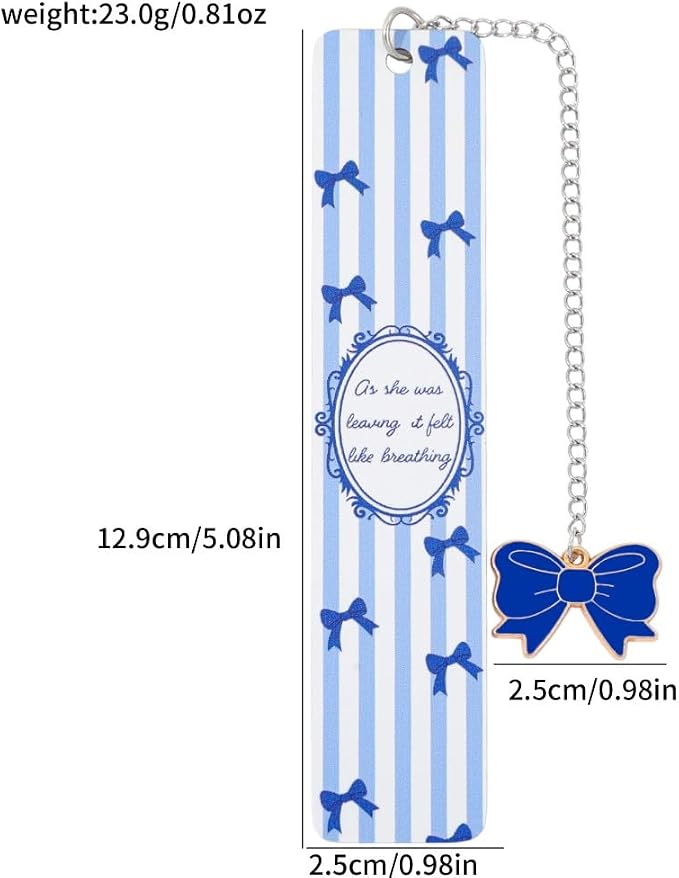Pink Bowknot Stainless Steel Bookmark - Printed with Cute Bowknot Patterns & Equipped with Heart Pendants, Ideal for Female Readers, Perfect Birthday Gift for Girlfriends (2pcs Set A)