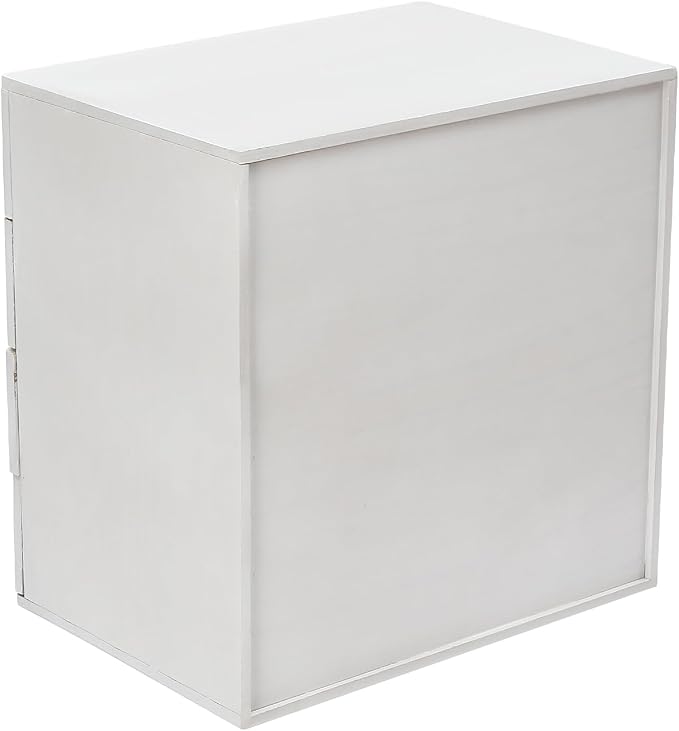 4-Tier Desk Organizer with Lockable Drawers, 4 pairs of Keys, Wooden Desktop Storage Box, Categorized Storage Desktop File Cabinet(White)