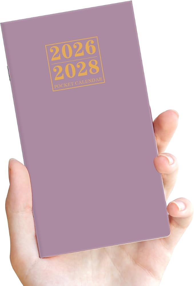2026-2027 Pocket Calendar for Purse – Mini Monthly Planner from July 2026 to June 2028, 2 Year Monthly Calendar for Organizing & Planning, 3.5" x 6.5", Purple