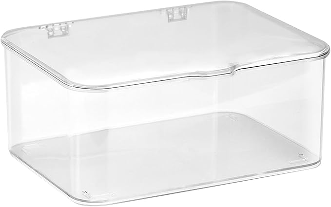 Clear Storage Bins, Plastic Storage Container with Lids Desk Organizers Clear Marker Organizer Desktop Office Supplies for Home Office (Transparent)