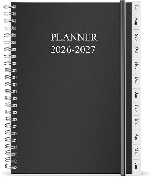 2026-2027 Planner - Academic Planner 2026 2027 for Women & Men, July 2026 - June 2027, Monthly and Weekly Calender with 12 Monthly Tabs, 6.4" x 8.5", Black