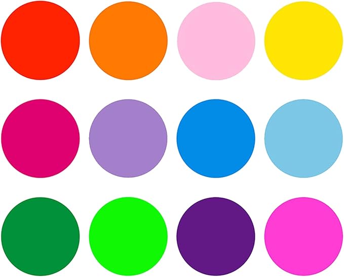ELANE 12 Pcs Colorful Dry Erase Dots for Classroom Tables, Board for Desk, Sticker for Wall, Tables (6 Inch) (12)
