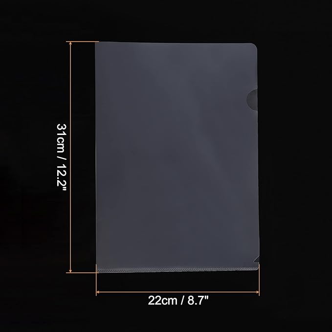 PATIKIL L Type Folders 24 Pack A4 Plastic File Project Pockets Clear Paper Document Jacket Sleeve for Office, Transparent