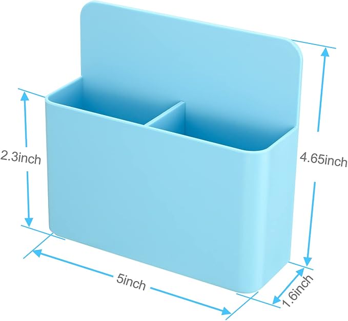 Blue Strong Magnetic Marker Holder/Dry Erase Pen Holder - Storage for Dry Erase Marker, Eraser, Bottle Opener, Remote Controls, Notes - Ideal for Magnetic Board, Fridge Door, and Locker