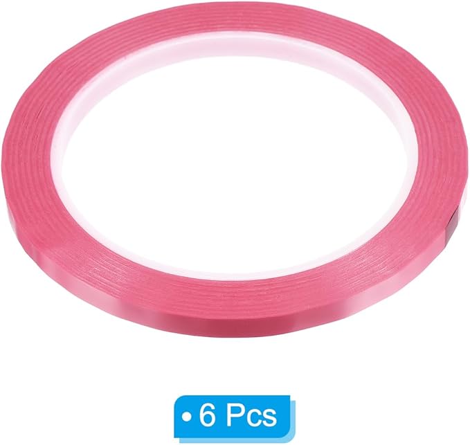PATIKIL 1/4" Whiteboard Tape, 6 Pack Thin Dry Erase Tape for Graphic Chart Marking DIY Art, Pink