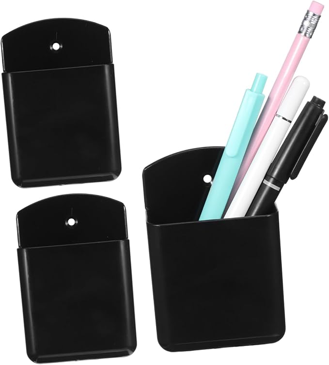 PartyKindom Wall-Mounted Remote Control Holder 3-Pack - Space-Saving Wall Hanging Storage Box for Tv Remotes Pens and Small Items - Organizer for Bedroom Rv Office