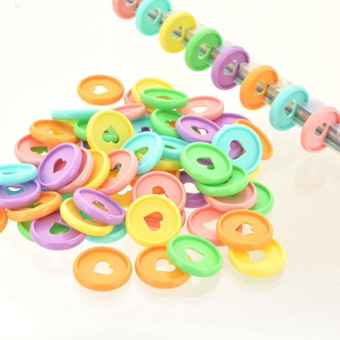 100pcs Planner Expander Discs 1.26Inch Book Binding Disc For Discbound Notebook Accessories Heart Binder Rings(Candy Mixed,1.26 inch/32 mm)