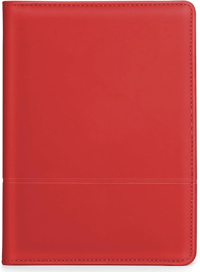 Padfolio/Portfolio Binder, Mini Padfolio Portfolio Binder 5 x 8 Legal Writing Pad, A5 Document Organizer Folder for Men Women, Red.