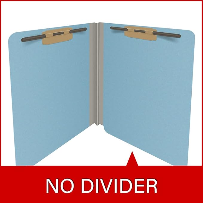 25 Pt. Pressboard Classification Folders, Full Cut End Tab, Letter Size, No Dividers, Light Blue (Box of 25)