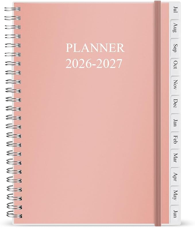 2026-2027 Planner - Academic Planner 2026 2027 for Women & Men, July 2026 - June 2027, Monthly and Weekly Calender with 12 Monthly Tabs, 6.4" x 8.5", Pink