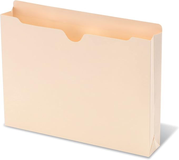 Office Depot Manila Double-Top File Jackets, 2in. Expansion, Letter Size, Pack of 25, 458161OD
