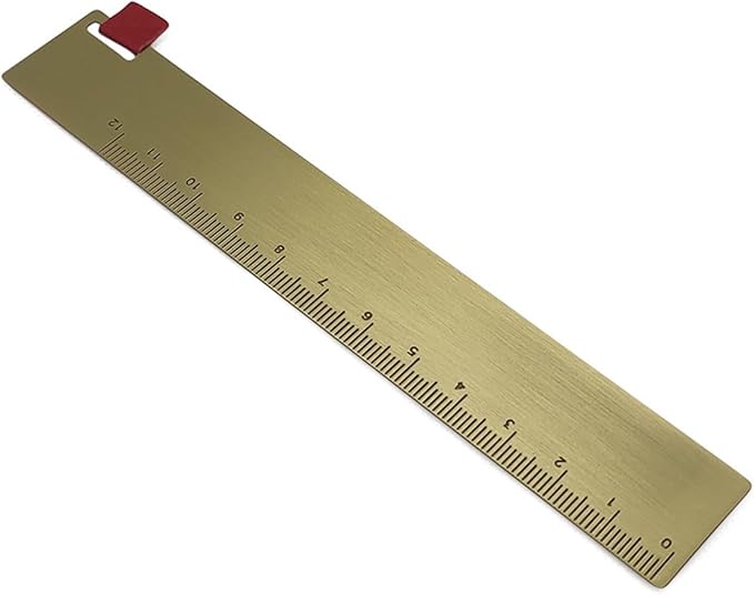Brass Ruler Bookmark Gold Metal Copper Bookmark for Book Lovers Journal Men Women Present(5.9 Inch)