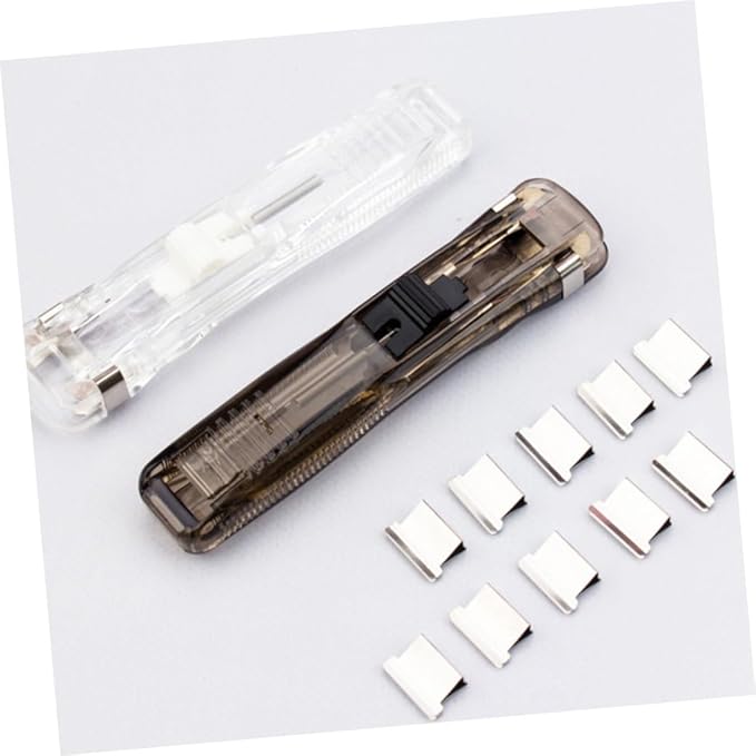 Refillable Paper Stapler Clip Dispensers for Office Desk Paper Clips Holder Book Binding Materials