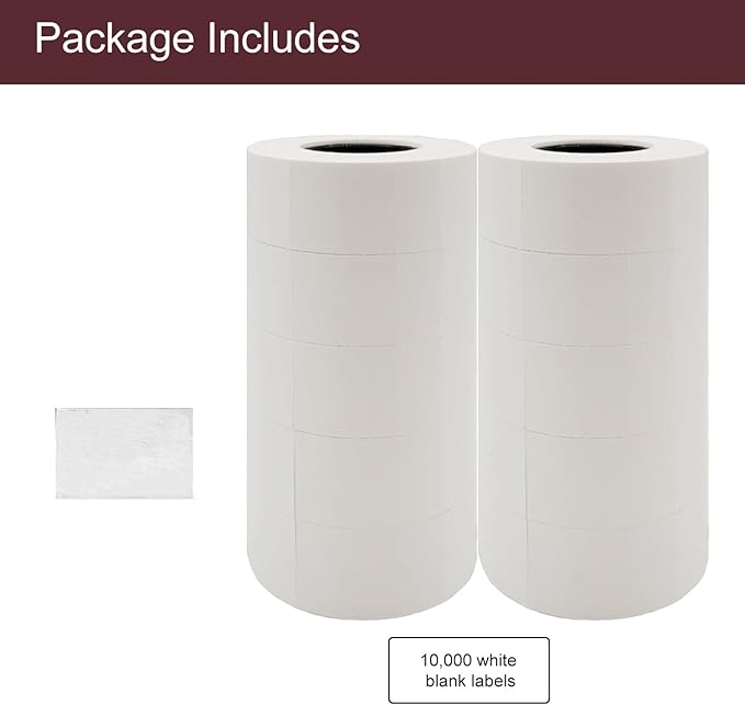 Motex 2 Line Blank Labels, Fits MX-2316NEW - 10,000 White Blank Price and Date Gun Labels