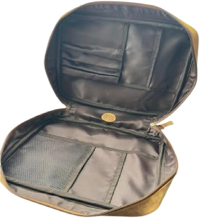 Genuine Leather Bible Case for Men & Women 11 x 8 inch, Bible Cover with Handle & Zip Clousre, Pen Holder, Multiple Storage Compartments Bible Carrying Bag (Yellow Camel)
