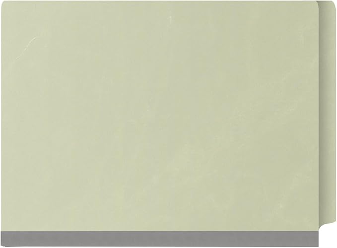 25 Pt. Pressboard Classification Folders, Full Cut End Tab, Letter Size, 1 Divider, Light Green (Box of 10)