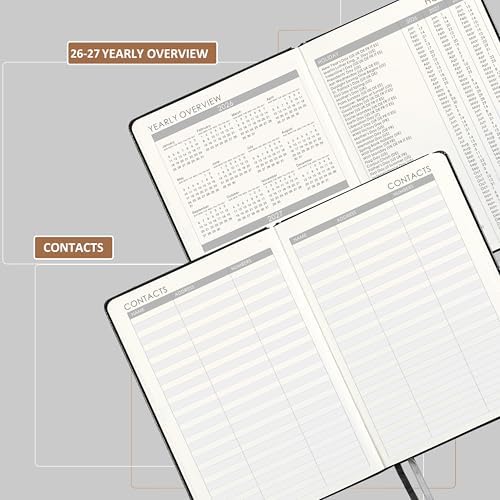 2026 Planner - Planner 2026 with Pen Loop, Jan 2026 - Dec 2026, to Achieve Your Goals & Improve Productivity, Thick Paper, 40 Note Pages, Inner Pocket, 5.75" x 8.25" - Black