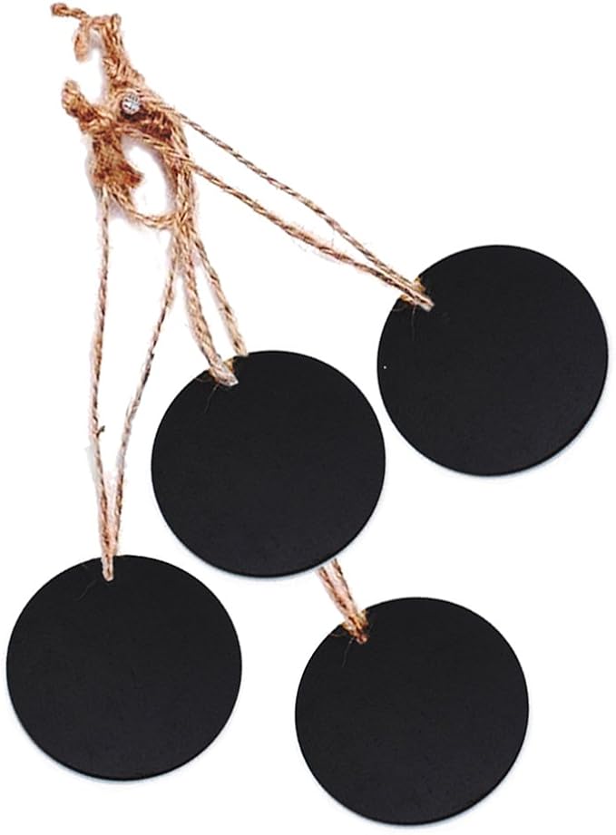 ULTNICE 10Pcs Small Blackboard Pendant with Hemp Rope Double-Sided Mini Chalkboard Signs for Home Decor Wedding Tags and DIY Crafts