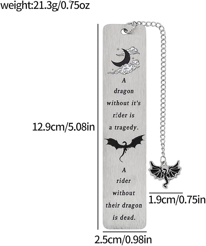 Fantasy Fourth Wing Dragon Sword Bookmarks - Fourth Wing Fans Page Markers Cool Bookmarks for Men Fantasy Dragon Gifts for Male Readers as Birthday Gifts (Dragon Bookmark Set 11)