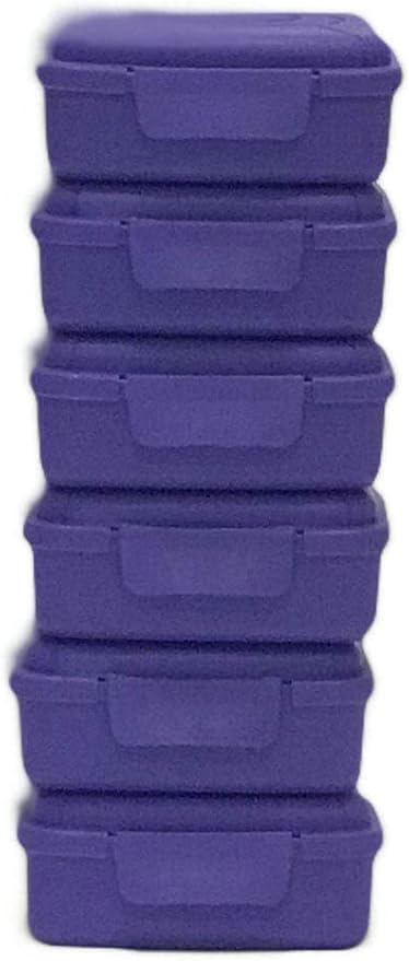 Mintra Home Utility Boxes - 150ml PURPLE - 6 Pack - (3.74inW x 2.83inD x 1.49inH) - great utility box, storage box for crafts and other small items
