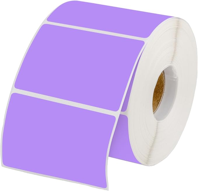 Muka 800 PCS 1.5" x 2.25" Purple Thermal Labels Color Label for Barcodes, Address, Consignment, Compatible with Thermal Label Printer