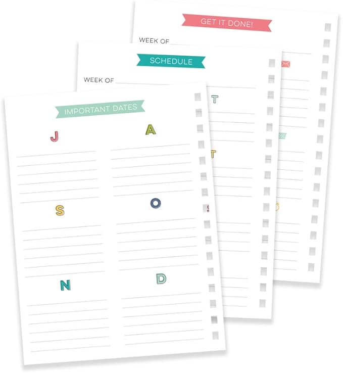 Pukka Pad, Carpe Diem Home Planner Spiral Bound Notebook with 6 Organizational Tabs and 2 Sticker Sheets – Features Appointment Calendars, Schedules, Meal & Grocery Plans, and To-Do Lists – 8.75 x 8in