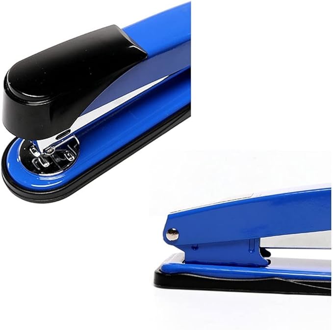 Desk Stapler Desktop Stapler Metal Stapler Multifunctional Bottom Screw Stapler Capacity 50 Pages Suitable for Office and School Blue School Supplies (Color : Blue)