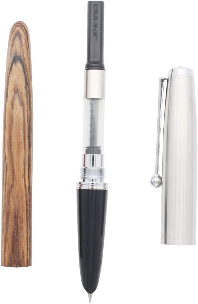 Gullor Jinhao 51A Stainless Steel Cap Transparent Pen Pen Set Stationery School Office Supplies Stationery Gifts, EF Nib.
