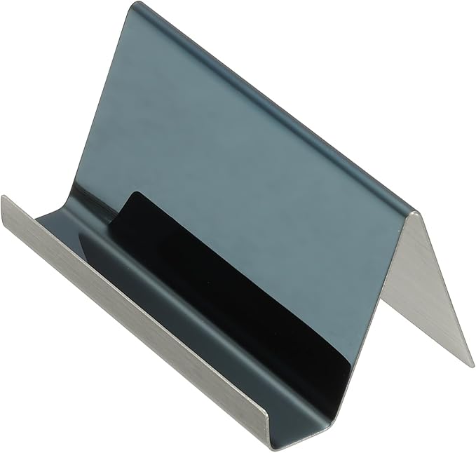 PATIKIL Business Card Holder for Desk, 3Pcs Business Card Holders Stainless Steel Card Stand Organizer Cards Display for Office Exhibition, Black