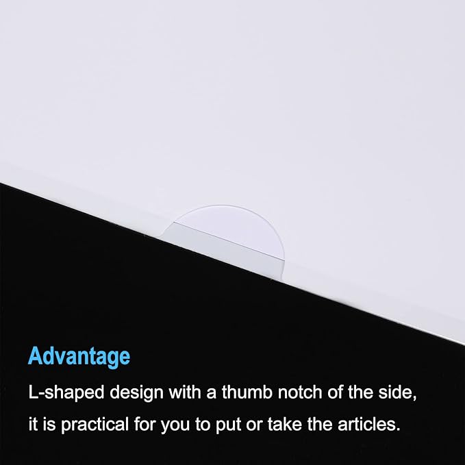 PATIKIL L Type Folders 12 Pack A4 Plastic File Project Pockets Clear Paper Document Jacket Sleeve for Office, White