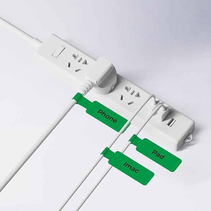 NIIMBOT Cable Label for B1/B21/B3S/K3 Label Printer, Waterproof, Oil-Proof Cable Tags(1'' x 3''),1 Roll of 100 Thermal Sticker Labels (Green)