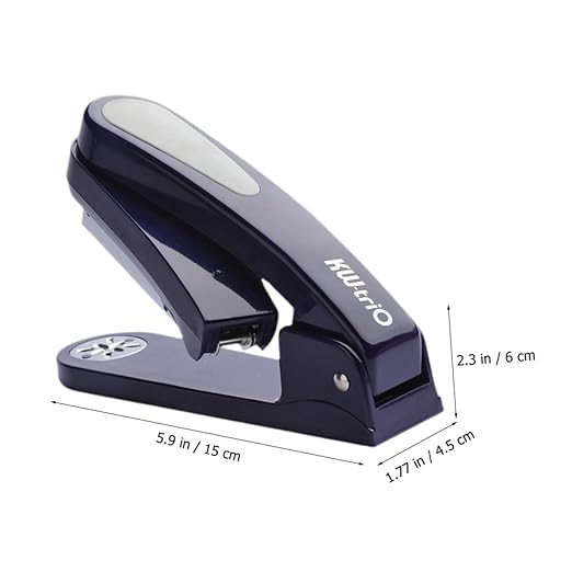SEWACC Multi-Function Rotary Desk Stapler 360° Rotating Office Binding Stapler for Home and School Use Portable with One-Hole Puncher Black