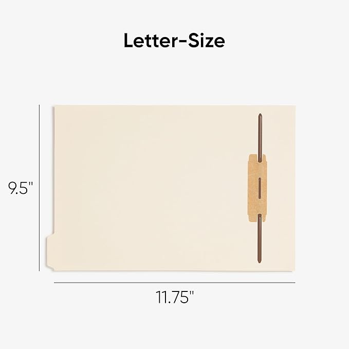 Smead Stackable Folder Divider with Fastener, Bottom 1/5-Cut Tab, Letter Size, Manila, 25 per Box (35599)