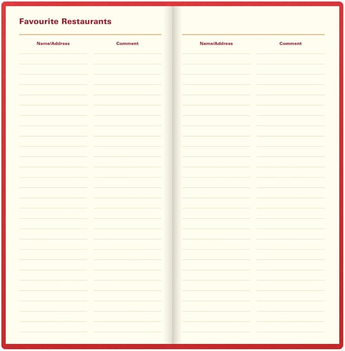 Letts of London® 2026 Belgravia Weekly/Monthly Appointment Book and Planner, 12 Months, January to December, Italian Leather, Horizontal, Slim Size, 6.625" x 3.25", English, Red (C33SRD-26)