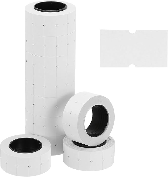 PATIKIL Pricing Labels, 10 Rolls 5000 Price Price Gun Labels Self-Adhesive Rectangular Puzzle Shape Marker Tag Stickers for Date Gun, White