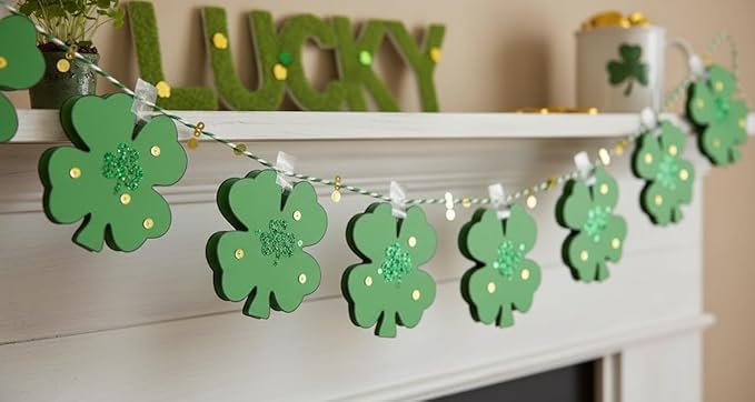 SHAPES ETC. 15 Pcs Green Assorted Four Leaf Clover Foam Cut-Outs 5.5in, Foam Shapes, St. Patrick's Day, Bulletin Board Decorations, DIY Crafts, Irish Spirit, Wall Cutouts, Made in USA