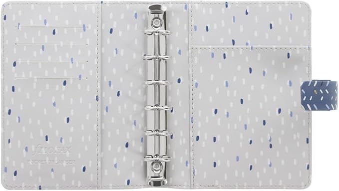 Filofax Indigo Organizer, Pocket Size, Frost - Leather-Look, Gold Foil Accents, Six Rings, Week-to-View Calendar Diary, Multilingual, 2025 (C028714-25)