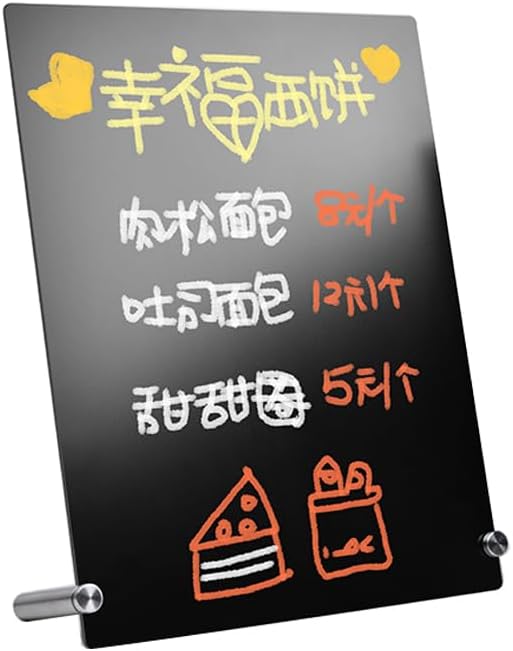 Chalkboard Sign Tabletop Chalkboard Signs with Base Stand Carbon Steel Menu Chalkboard Stand,Message Board for Shop, Restaurant, Home Decoration (Metal Base 28 * 36cm/11.02×14.17inches)