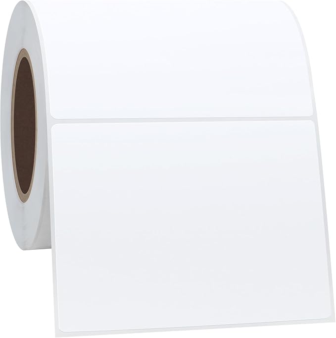 Hybsk 4x3 inch Direct Thermal Labels for Shipping, Barcodes, Address, Compatible with Rollo Label Printer & Zebra Desktop Printers (1 Roll White)