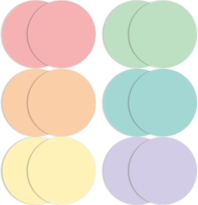 Lincia 12 Pack Colorful Erase Dots Circles 10.5 Inch Removable Vinyl Spot Dry Erase Desktop Writing Spots Set for 100th Day of School Classroom Table Teacher Students Home Desk Wall (Candy Colors)