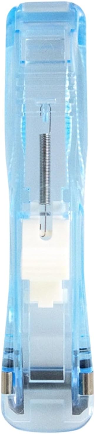 Portable Binder Clip Stapler, Includes 150 Reusable Clips, Push Clip Staplers, Mini Push Stapler Clamp Staplers for Desktop Document Home School Desk Office (J#)