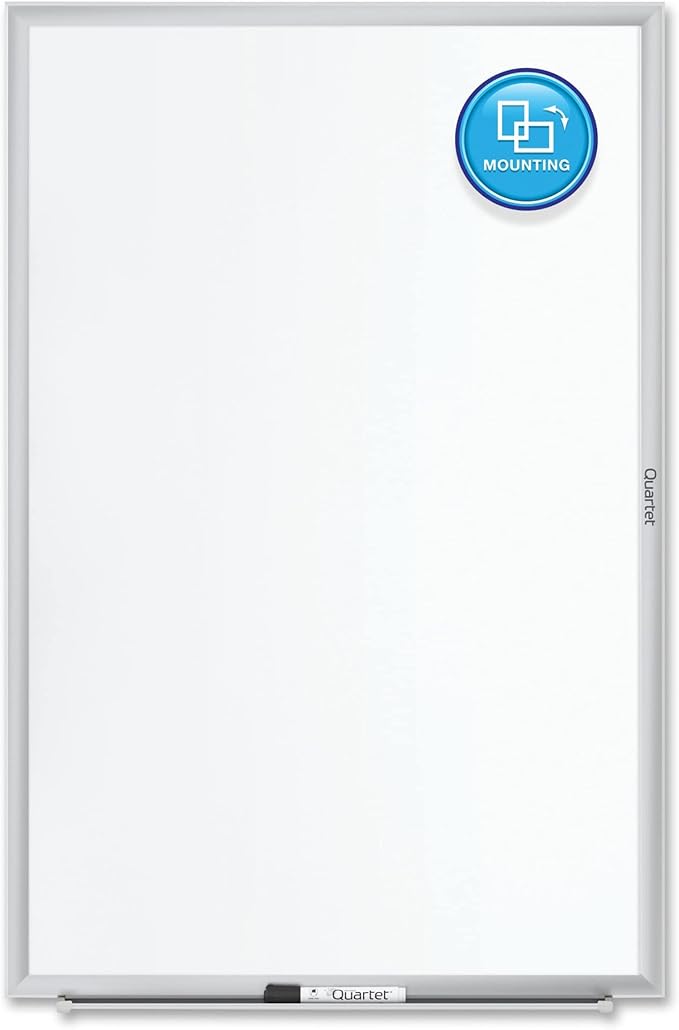 Quartet Dry Erase White Board 72"W x 48"H Magnetic Whiteboard, Nano-Clean, Silver Aluminum Frame (SM537)
